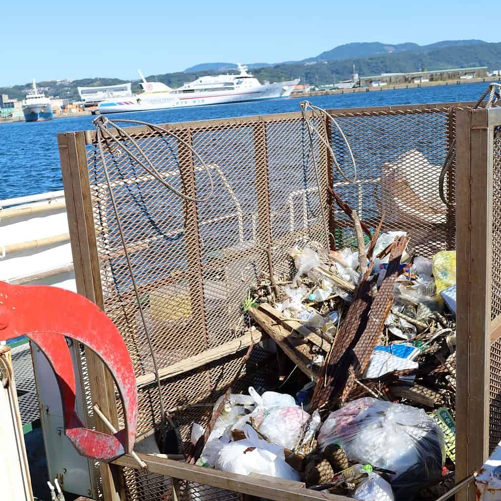 Plastic waste aboard the Kinko