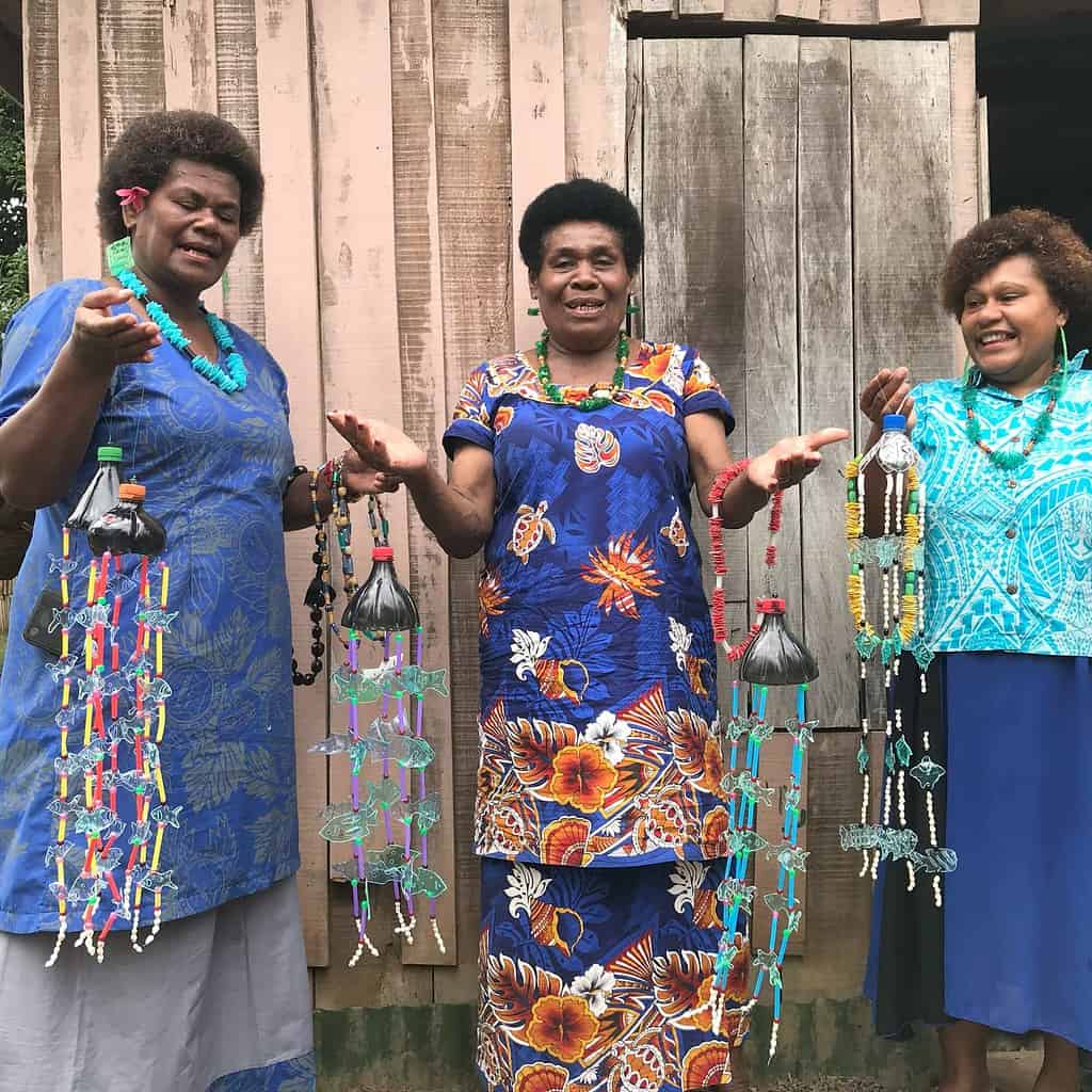 Galoa women display their handiwork