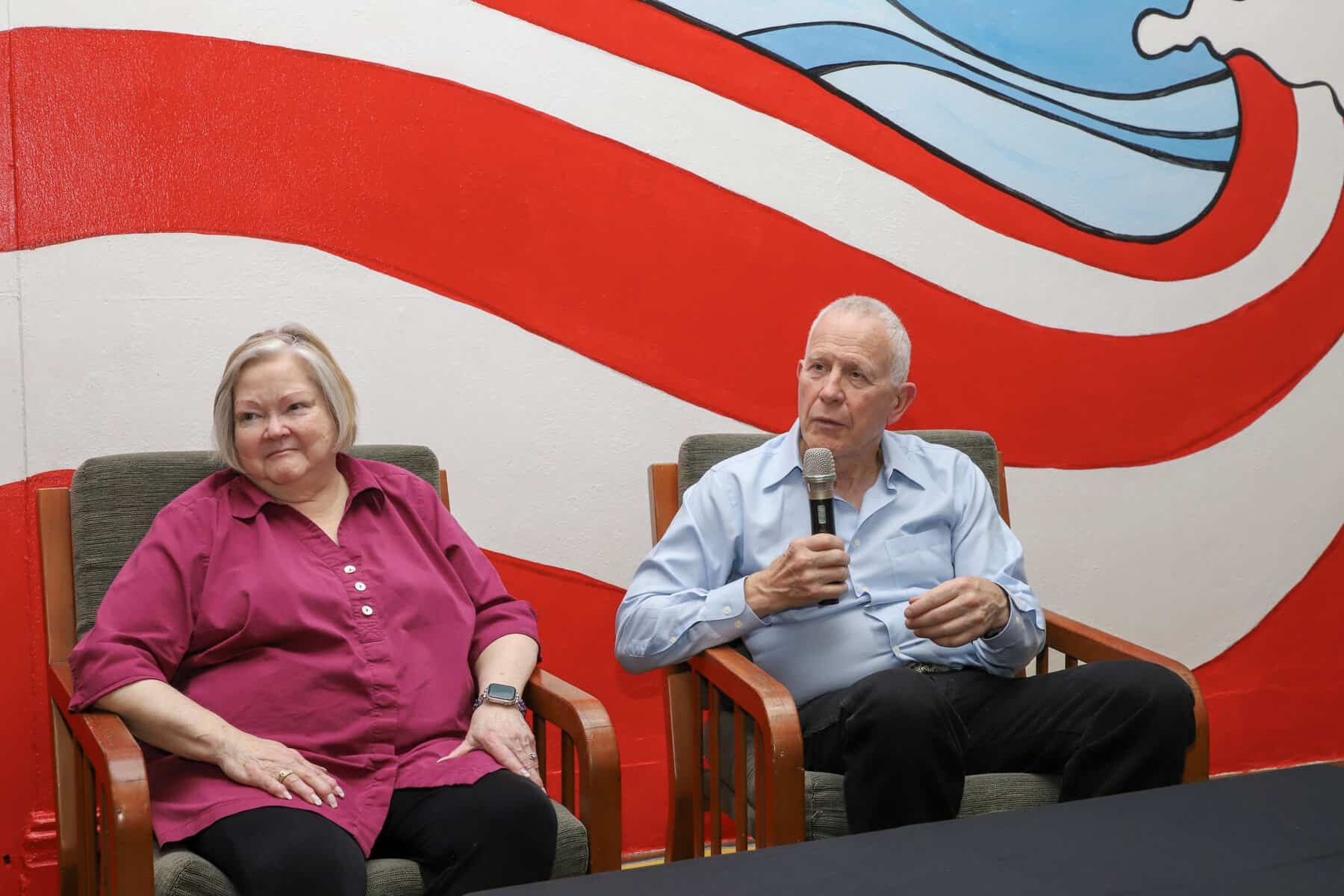 Judy and Dennis Shepard at the American Corner of the Suva Carnegie Library