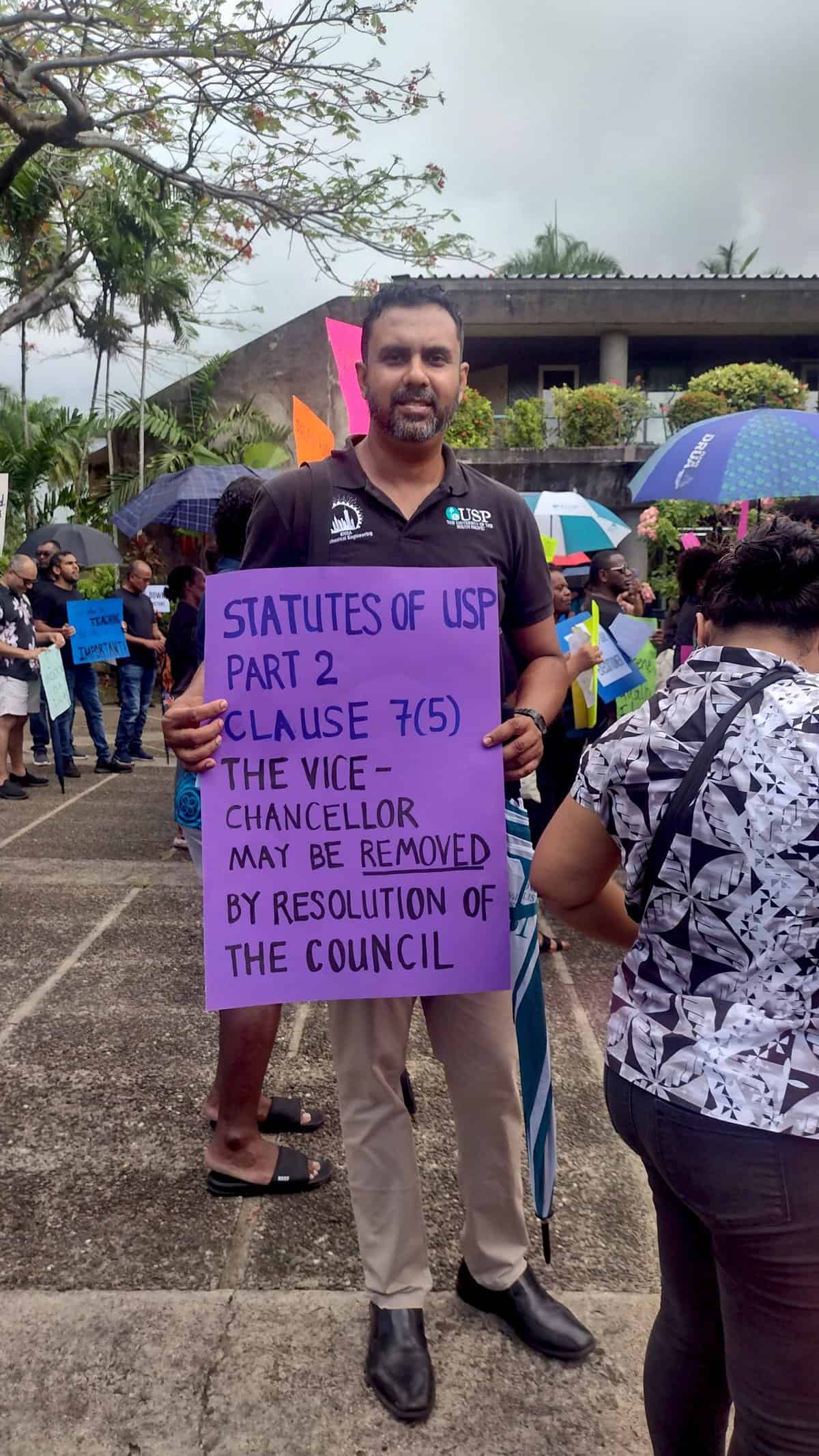 AUSPS Acting President Krishnil Ram during the Strike