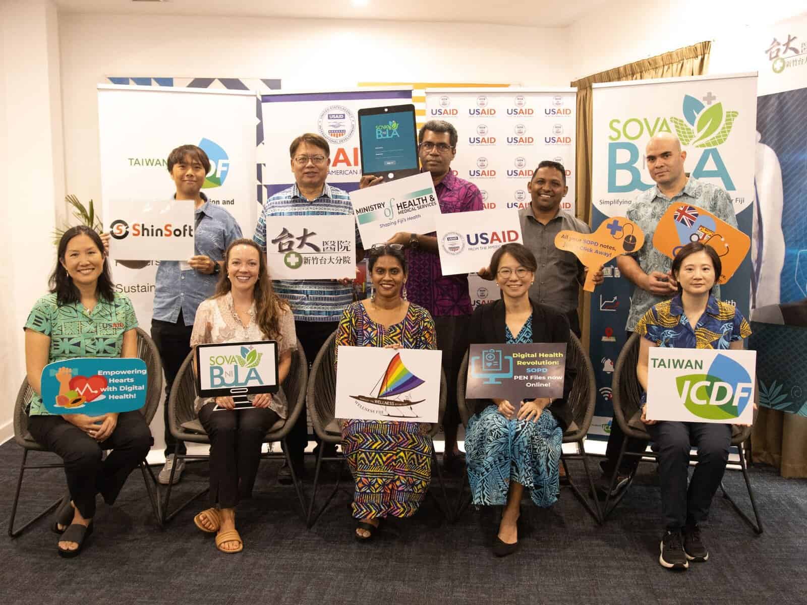 Taiwan ICDF, Fiji Ministry of Health and Medical Services, and international partners at the launch of the SOVA NI BULA digital health platform.